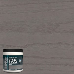8 oz. TIS-086 Weathered Gray Satin Semi-Transparent Water-Based Interior Wood Stain and Poly in One