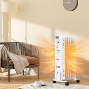 1500-Watt Electric Oil Filled Radiant Space Heater Portable Quiet Radiator Heater with 3 Heat Settings & Safe Protection