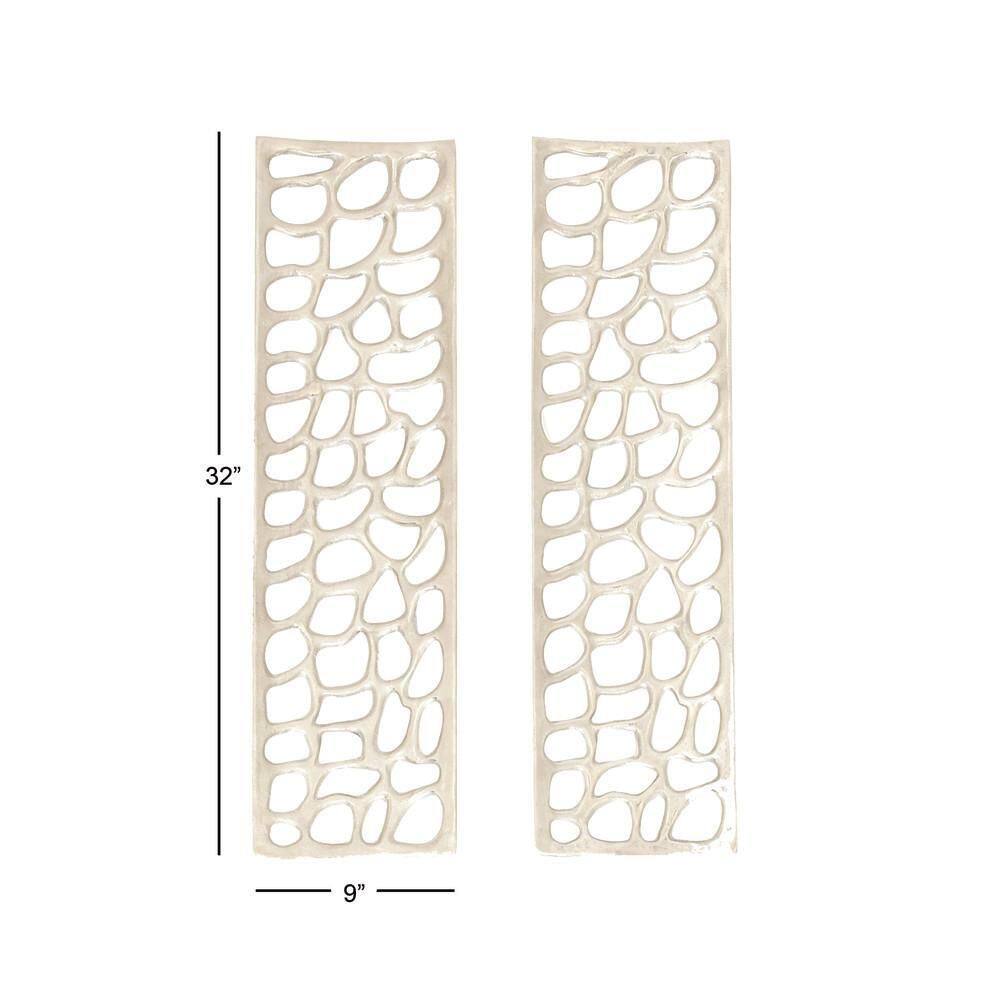 Silver Aluminum Abstract Cutout Wall Sculpture Set