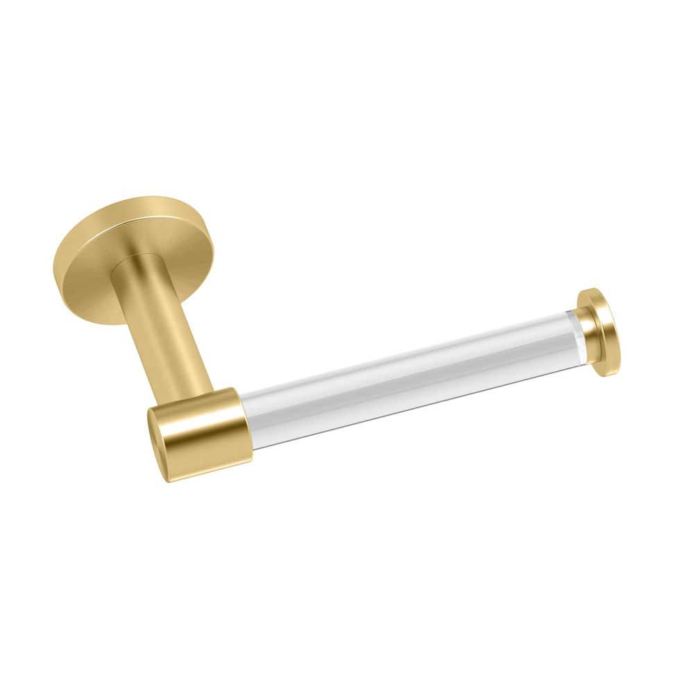 Clarion Wall Mounted Toilet Paper Holder in Crystal-Clear Acrylic Brushed Brass price history on PriceWatchPro