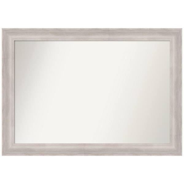 Amanti Art Beachwood Grey 41 in. x 29 in. Non-Beveled Coastal Rectangle Wood Framed Bathroom Wall Mirror in Gray