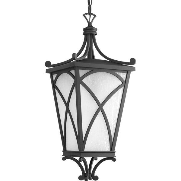 Progress Lighting Cadence Collection 1-Light Outdoor Black Hanging Lantern