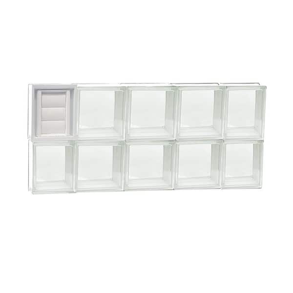 Clearly Secure 34.75 in. x 15.5 in. x 3.125 in. Frameless Clear Glass Block Window with Dryer Vent