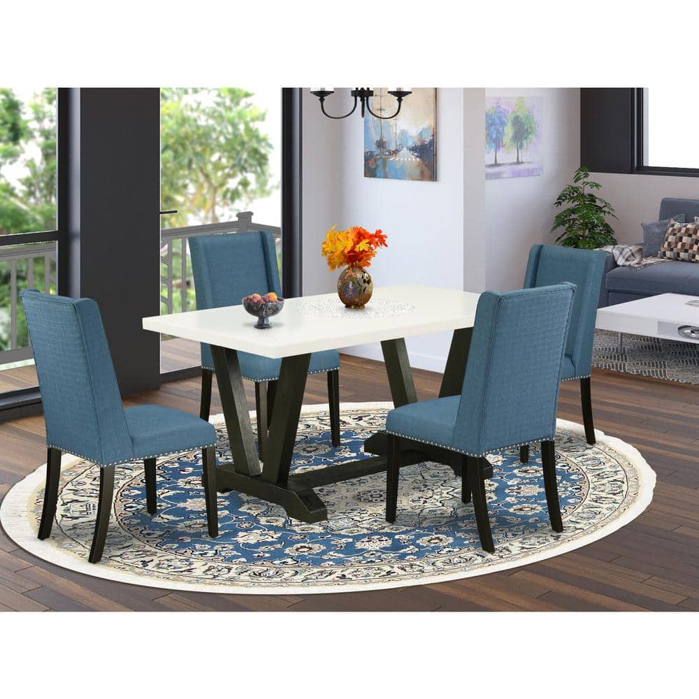 5-Piece Natural Oak Finish Solid Wood Top Dining table with 4 Chairs with Lattice Back price history on PriceWatchPro