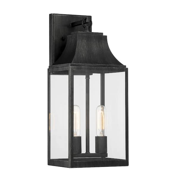 Designers Fountain Blueberry Trail 2-Light Weathered Pewter Outdoor Line Voltage Wall Sconce with No Bulb Included