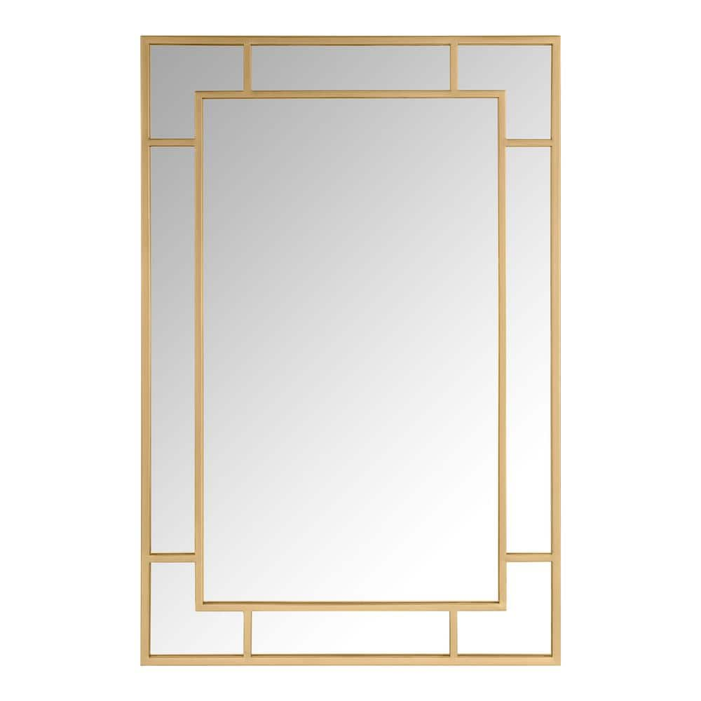 StyleWell Medium Rectangle Gold Classic Accent Mirror (36 in. H x 24 in. W)