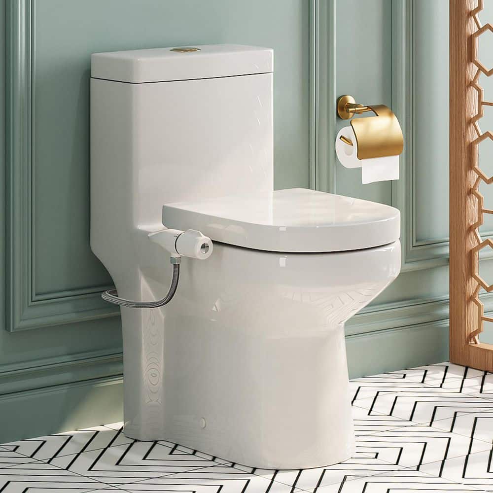 Hanikes Compact Dual Flush 1.1/1.6 GPF Toilet in White with Sleek
