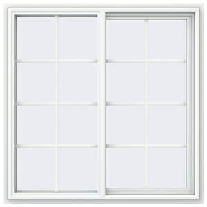 47.5 in. x 47.5 in. V-4500 Series White Vinyl Right-Handed Sliding Window with Colonial Grids/Grilles