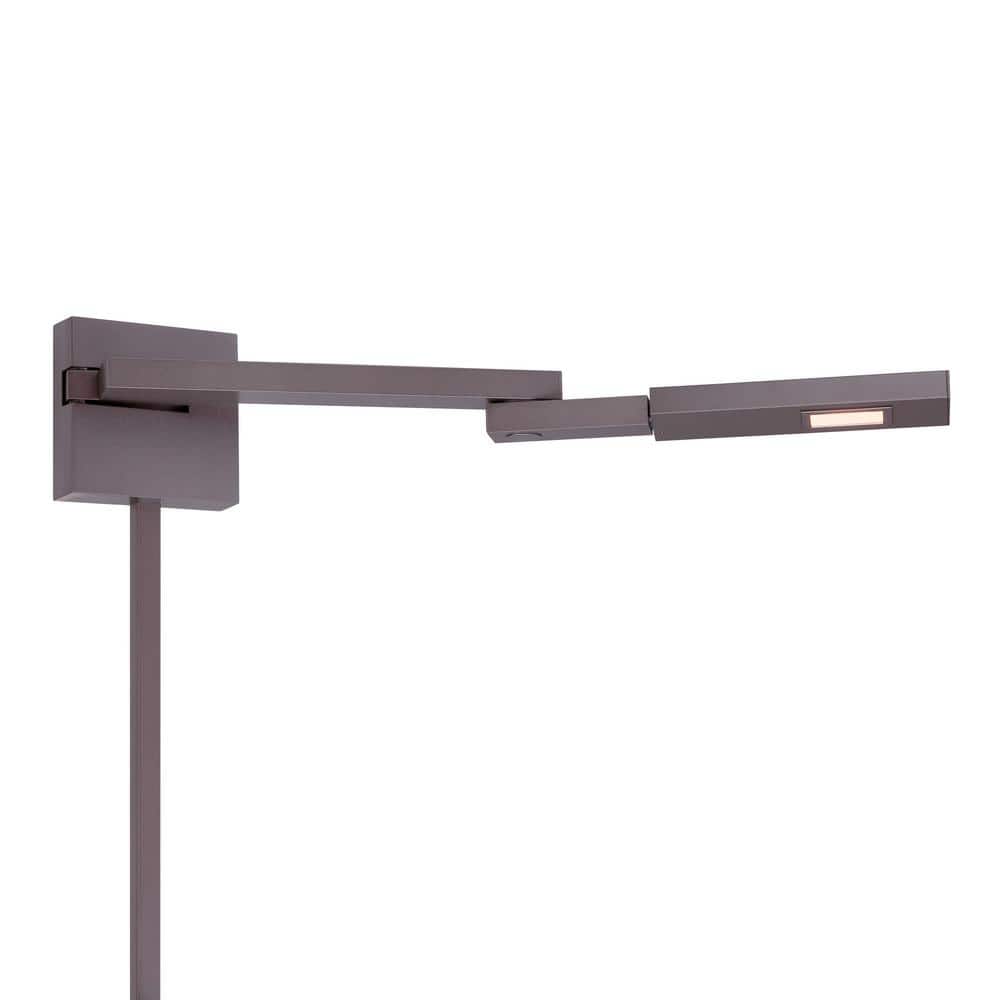 Bronze Finish LED Swing Arm Sconce with Integral Dimmer