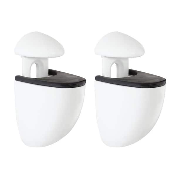 Dolle JAM 0.2 in.-0.79 in. White Adjustable Shelf Bracket (2-Pack)