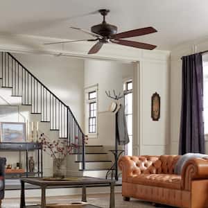 Monarch 70 in. Indoor Tannery Bronze Downrod Mount Ceiling Fan with Wall Control Included for Living Rooms