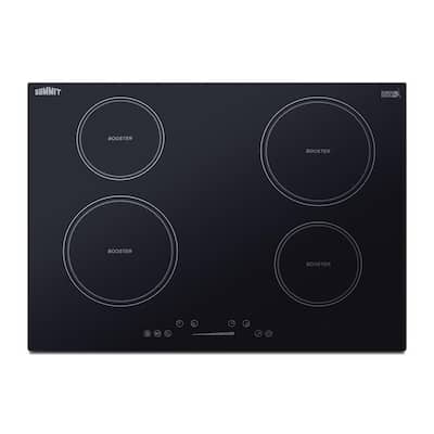 30 in. Electric Induction Cooktop in Black with 4 Elements Including Power Boost