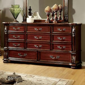 Colady Brown Cherry 11-Drawer 68 in. Dresser