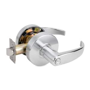 Pisa Standard Duty Brushed Chrome Grade 2 Commercial Cylindrical Privacy Door Handle with Lock and Clutch Function