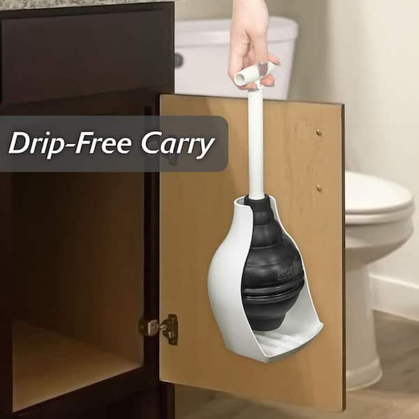 Beehive Max Hidewaway Toilet Plunger and Holder, White
