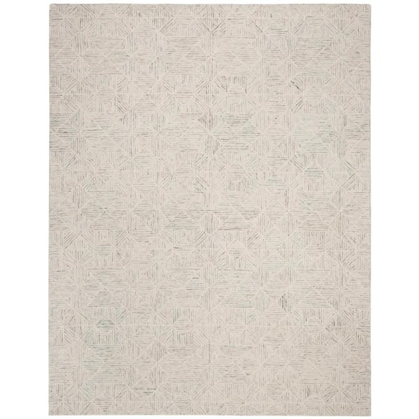 SAFAVIEH Abstract Ivory/Light Blue 11 ft. x 15 ft. Diamond Geometric Area Rug