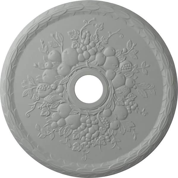 Ekena Millwork 22-5/8" x 3-5/8" ID x 5/8" Grape Urethane Ceiling Medallion (Fits Canopies upto 3-5/8"), Primed White