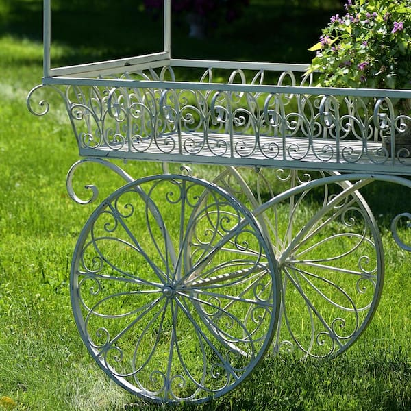 Zaer Ltd. International 7.9 ft. Tall Antique White Iron Zaer Ltd. International 7.9 ft. Tall Antique White Iron