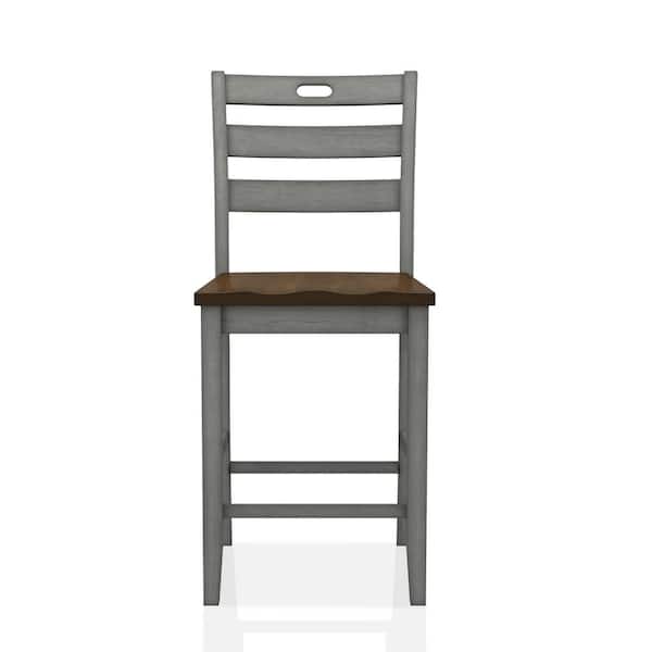 Calliger Live Edge Oak and Light Gray Counter Height Side Chair (Set of 2)