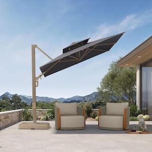 8 ft square aluminum cantilever offset patio umbrella Outsunny 8Ft Umbrella, Outdoor With 360 Rotation, Hanging Umbrella With 3 Position Tilt, Crank & Assembly is simple PURPLE LEAF 8 ft. Square