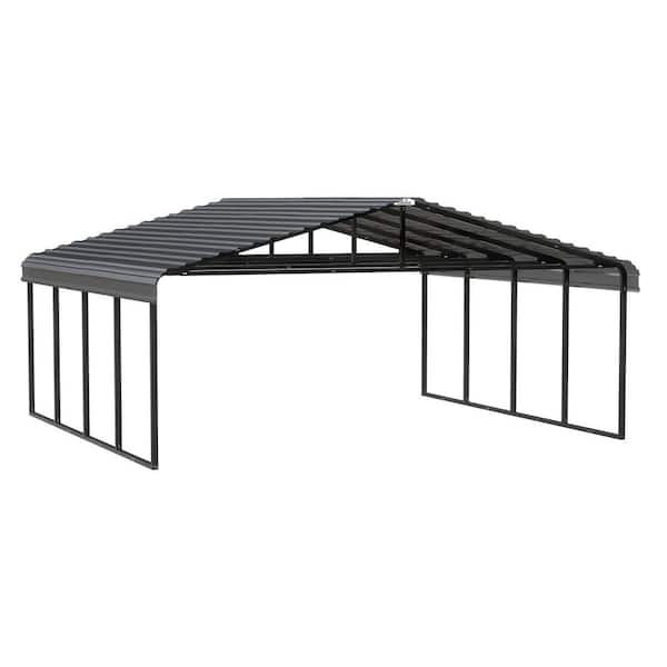 Arrow 20 ft. x 20 ft. x 9 ft. Charcoal Carport