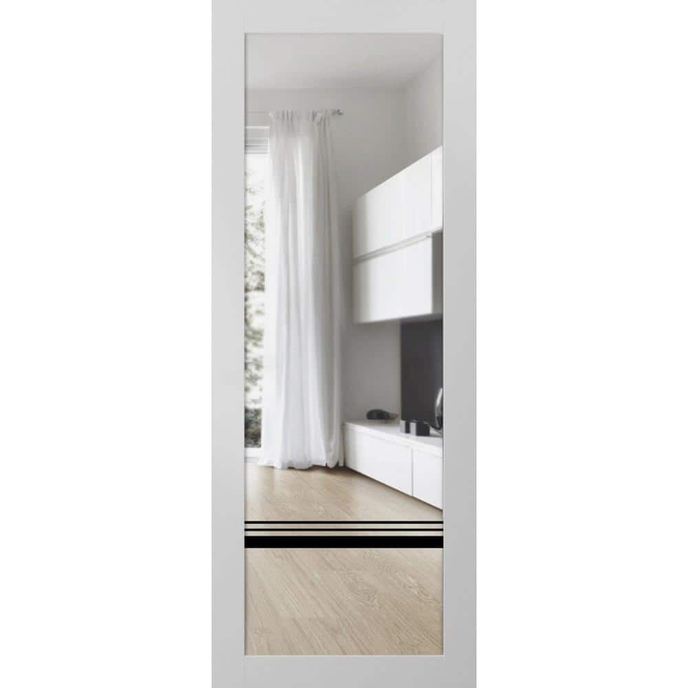 24 in. x 96 in. Solid Wood Clear Glass White Interior Door Slab price history on PriceWatchPro