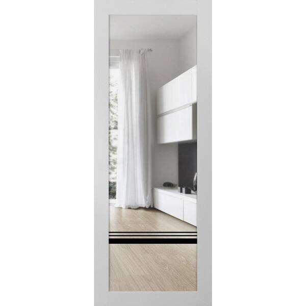 36 in. x 38 in. Solid Wood Clear glass White Interior Door Slab
