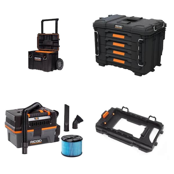 Pro Gear 25 in. Rolling Tool Box, 22 in. Tool Box, 3 Gal. Shop Vac, Vac-Mount