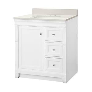 Naples 31 in. W x 22 in. D Vanity in White with Engineered Marble Vanity Top in Winter White with White Sink