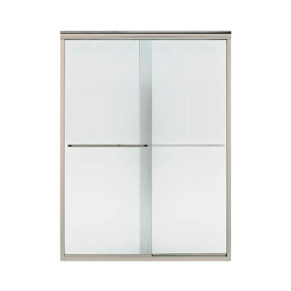 STERLING Finesse 57.5 in. x 70.3125 in. Frameless Sliding Shower Door in Brushed Nickel
