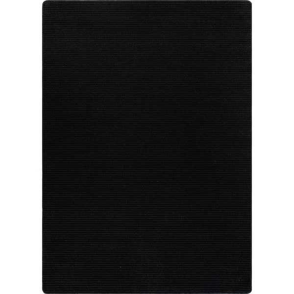 Beverly Rug Oasis Solid Black 5 ft. x 7 ft. Non-Slip Rubber Back Indoor Area Rug