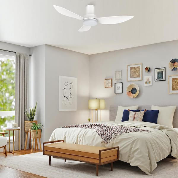 CARRO Daisy 36 in. Dimmable LED Indoor White Smart Ceiling Fan with Light  and Remote, Works with Alexa and Google Home HS363V2-L12-W1-1-FM - The Home  Depot