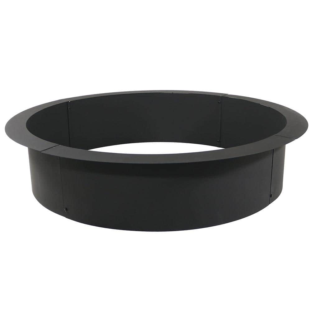 Sunnydaze 45-Inch Black Steel Fire Pit Ring Insert