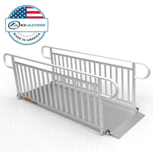GATEWAY 3G 8 ft. Aluminum Solid Surface Wheelchair Ramp with Vertical Picket Handrails