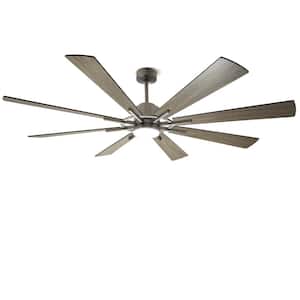 72 in. Integrated LED Indoor Wood 8 Blades Large Ceiling Fan with Light and Remote