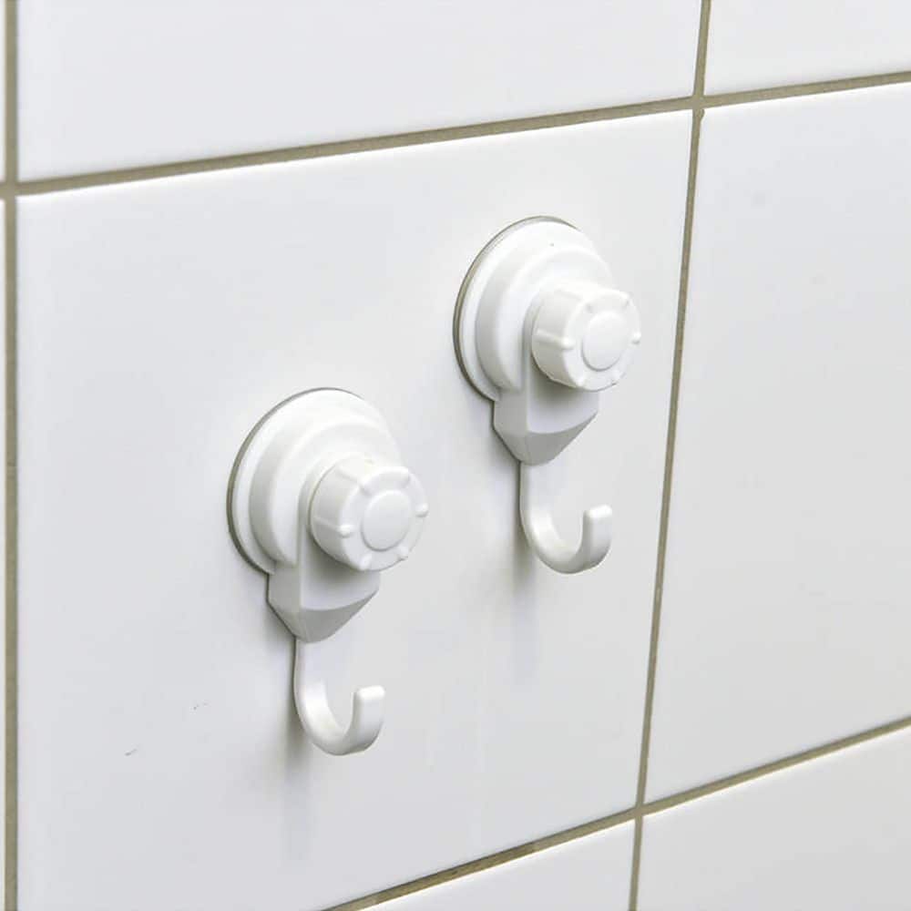 White Bath, Kitchen, Home Strong Hold Suction Hooks (Set of 2) price history on PriceWatchPro