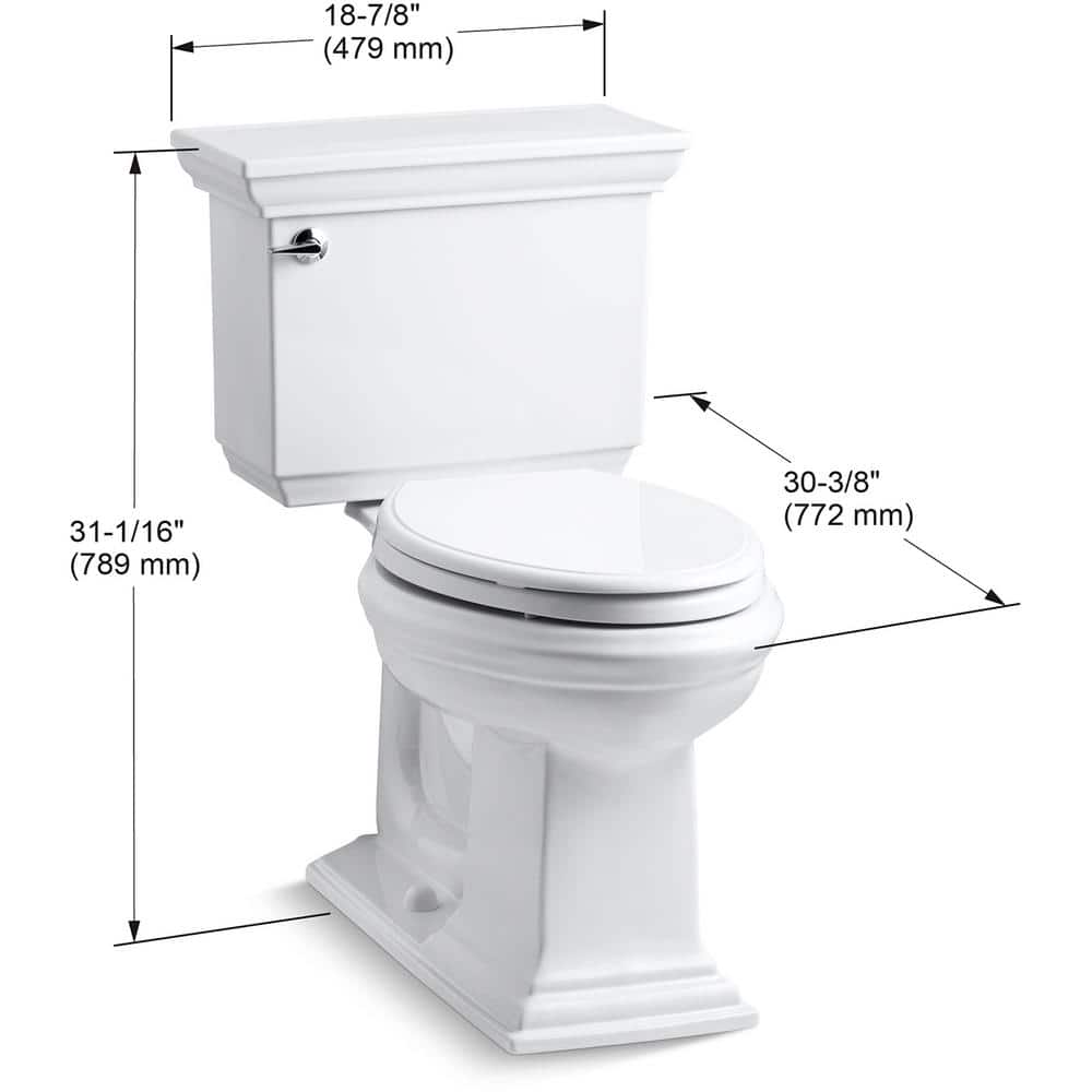 White High Efficiency Elongated Free Standing Toilet
