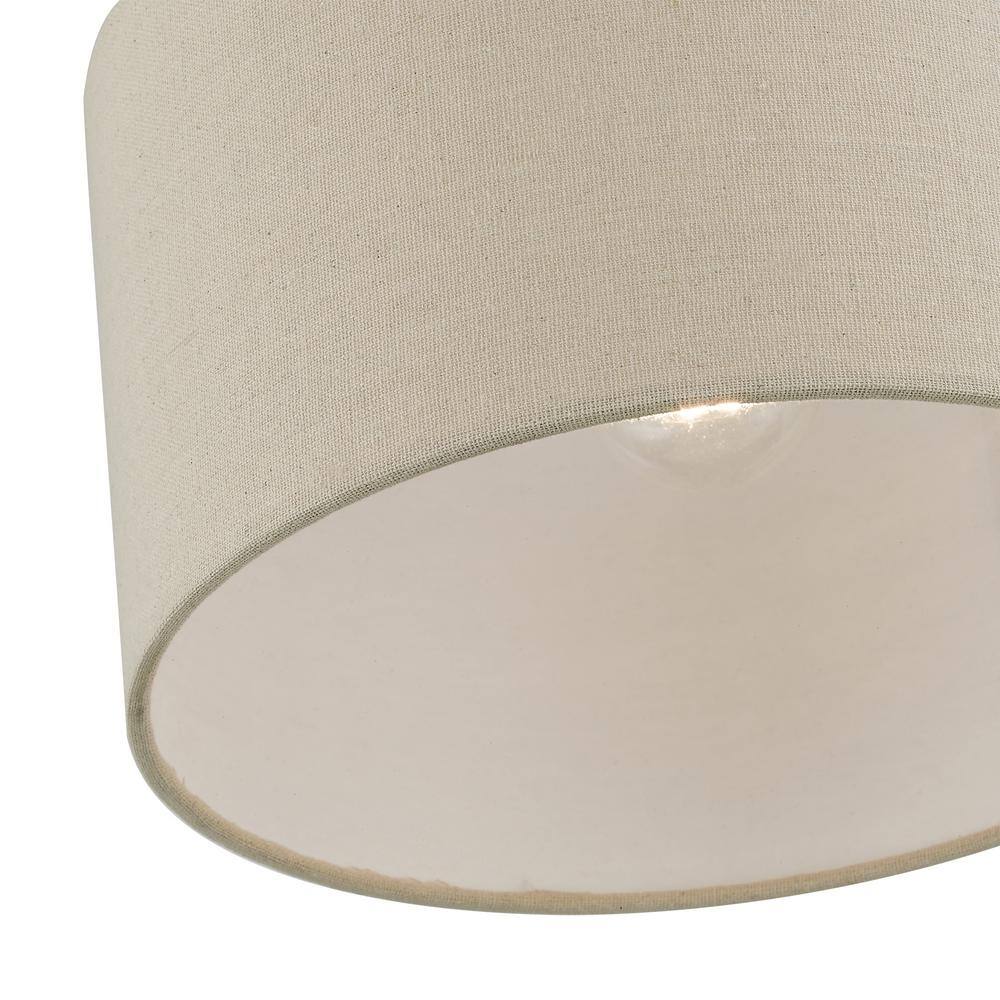 Burnett Antique Gold Leaf 10" Drum Semi-Flush Mount with White Shade