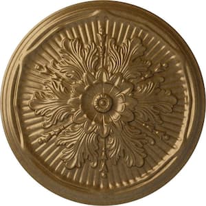 21 in. x 2 in. Luton Urethane Ceiling Medallion (Fits Canopies upto 3-1/2 in.), Pale Gold
