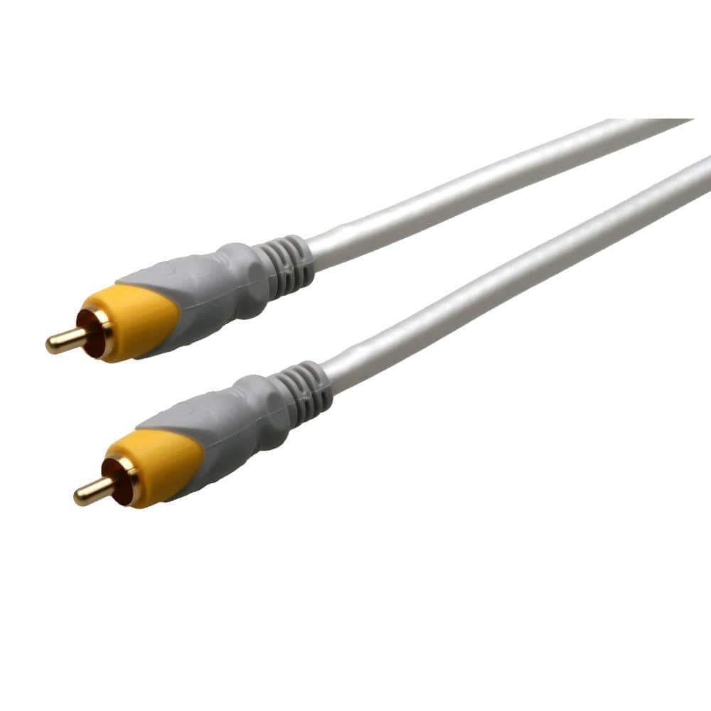 Stereo/VCR RCA Cable, 2 RCA (Audio) + RCA RG59 Video, Gold-Plated  Connectors, 6 Foot