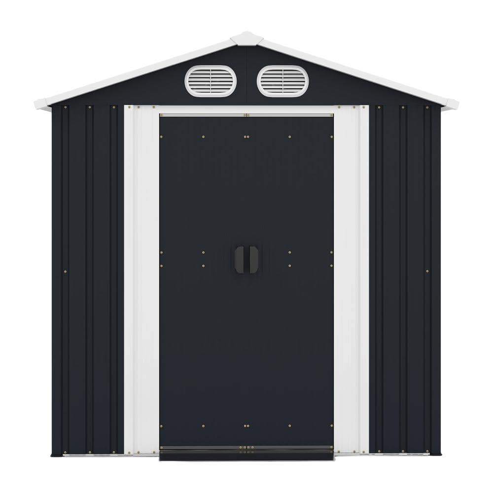 8*6 FT Black Metal Shed with Lockable Doors and Windows for Garden price history on PriceWatchPro