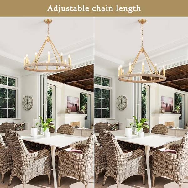 LWYTJO Calvin 12 Light Gold Candle Style Farmhouse Dimmable