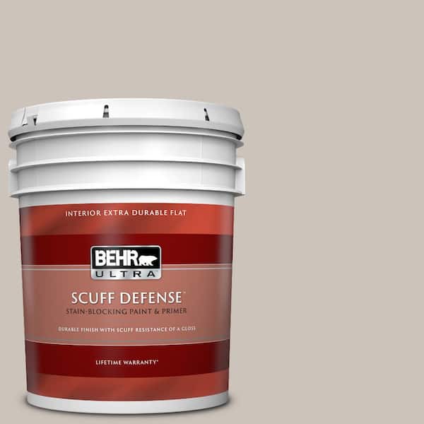 BEHR ULTRA 5 gal. #N200-2 Doeskin Gray Extra Durable Flat Interior Paint & Primer