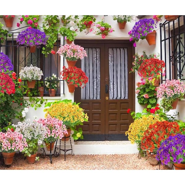 9.5 in. Multi-colored Outdoor Artificial Daffodils Flowers Fake
