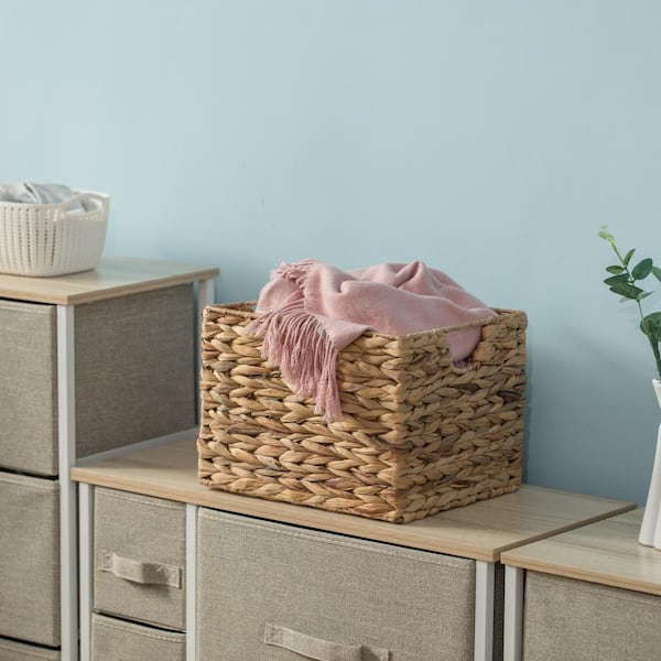 3pcs Woven Shelf Baskets Set for Storage Organizing Decor handmade Cloth