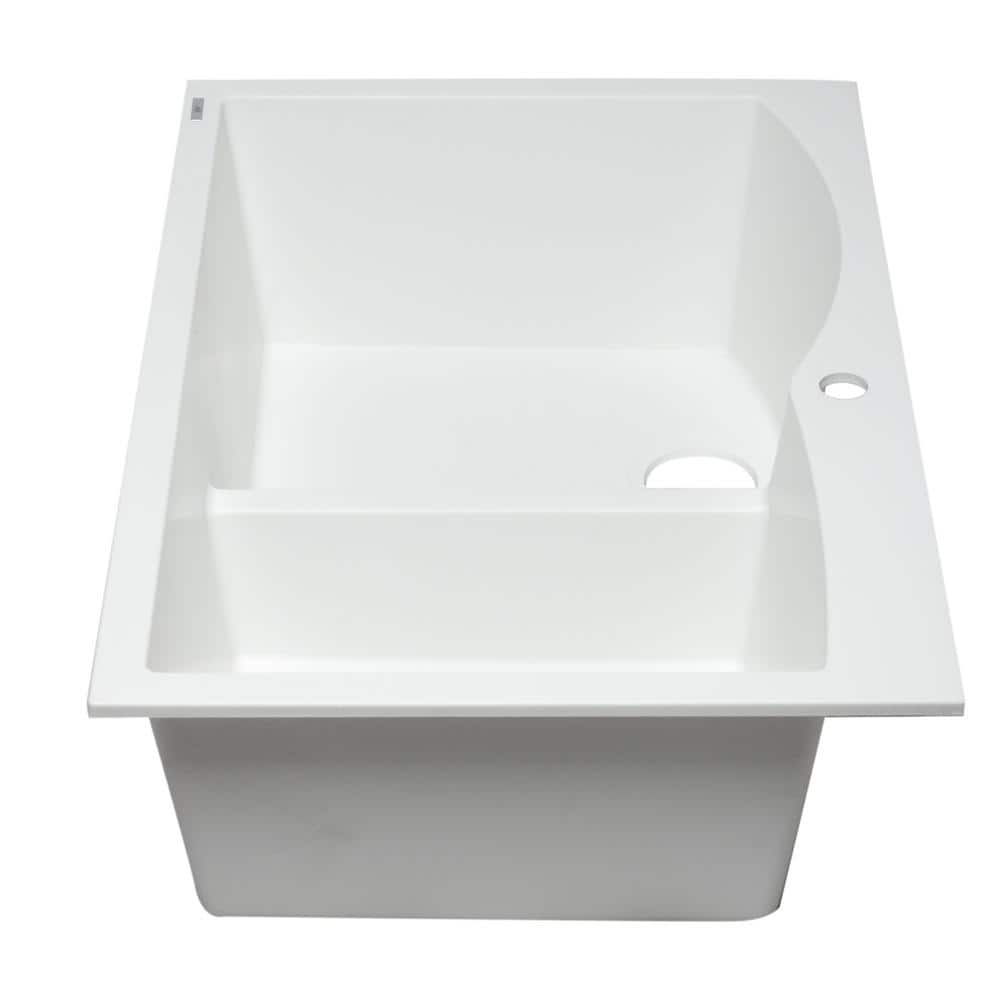 White Granite Composite 33'' Double Bowl Drop-In Kitchen Sink