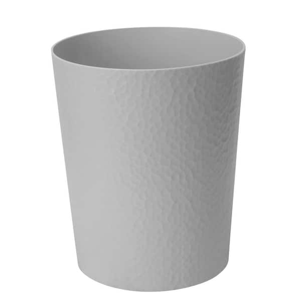 Hammered Textured Trash Can in Pewter