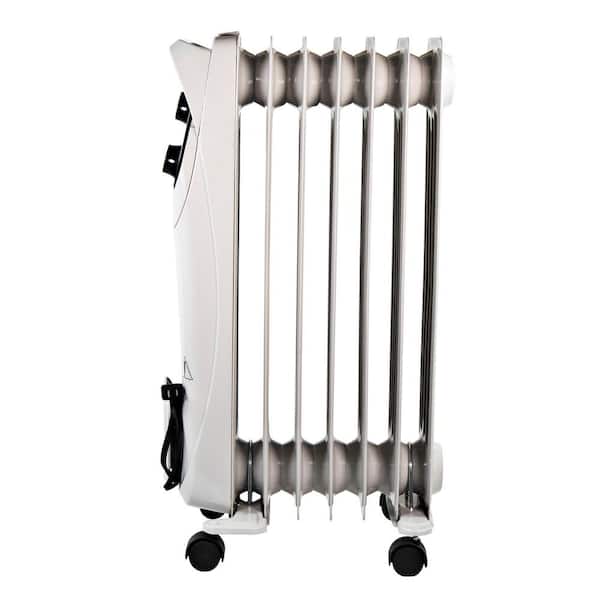 wetgeving Medisch wangedrag luchthaven Comfort Zone 1,500-Watt White Electric Oil-Filled Radiator Space Heater  with Silent Operation CZ8008 - The Home Depot