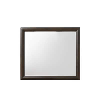 Medium Square Espresso Classic Mirror (35 in. H x 39 in. W)