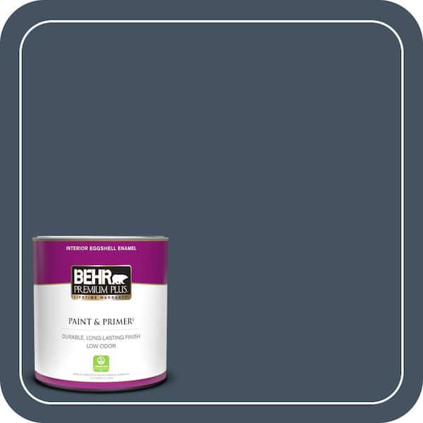 BEHR PREMIUM PLUS 1 qt. #ECC-30-3 Night Tide Eggshell Enamel Low Odor Interior Paint & Primer